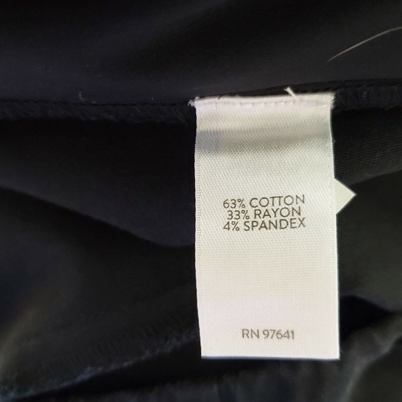 CC - J. Jill Pull-On Trouser Pants Women 10 Solid Black Mid Rise Stretch Zipper - Picture 4 of 6